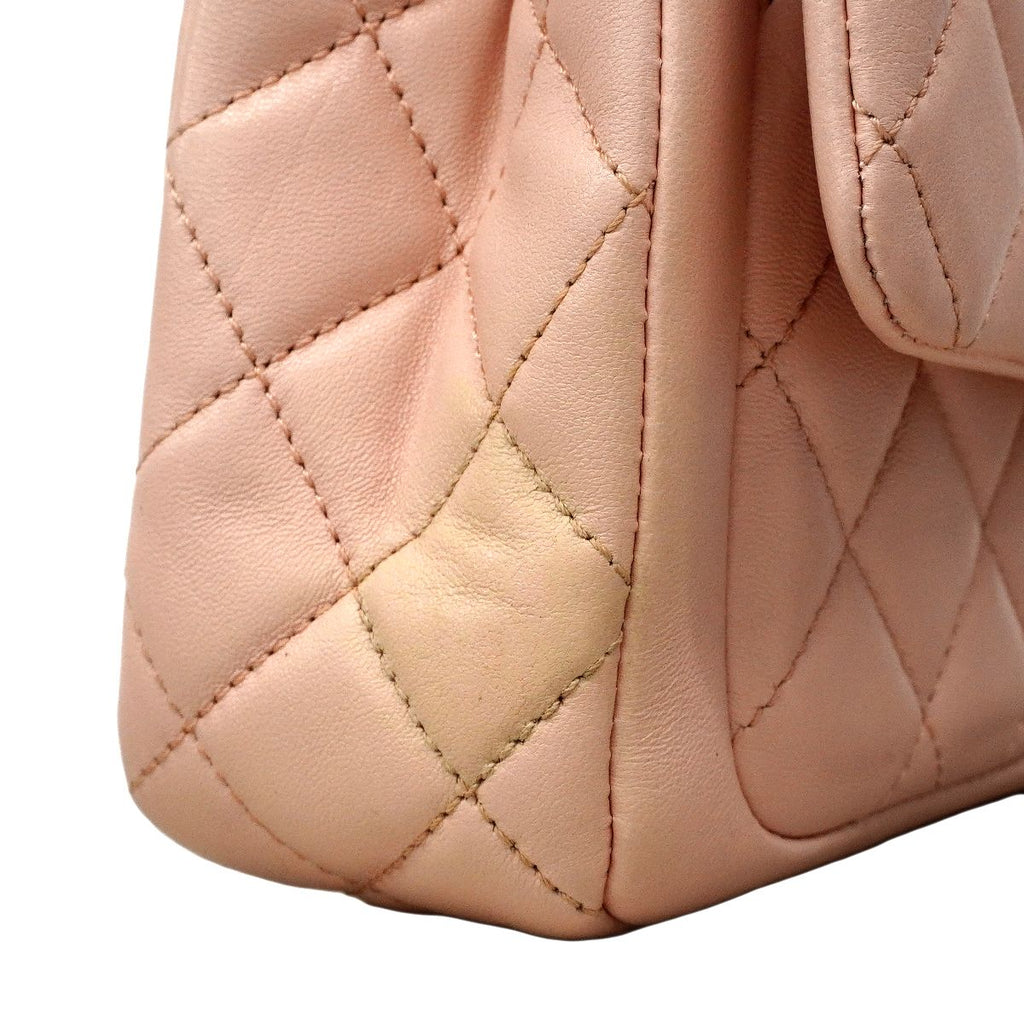 Chanel Shoulder Bag Quilted Lambskin Pink Gold — view 7