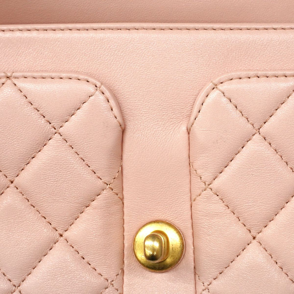 Chanel Shoulder Bag Quilted Lambskin Pink Gold — view 8