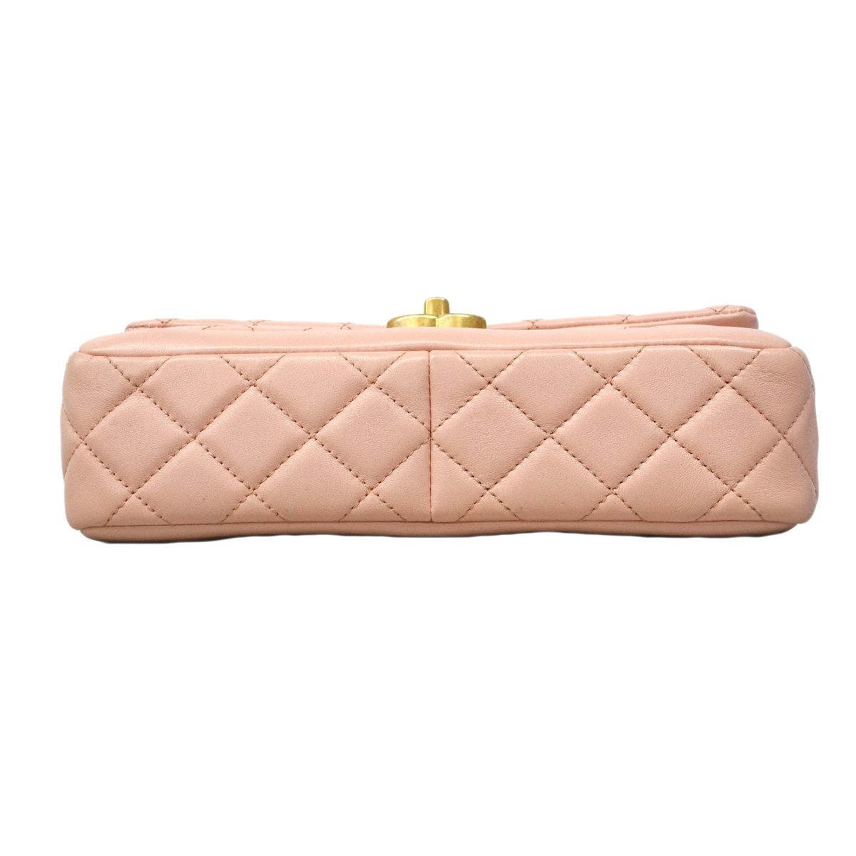 Chanel Shoulder Bag Quilted Lambskin Pink Gold — view 3