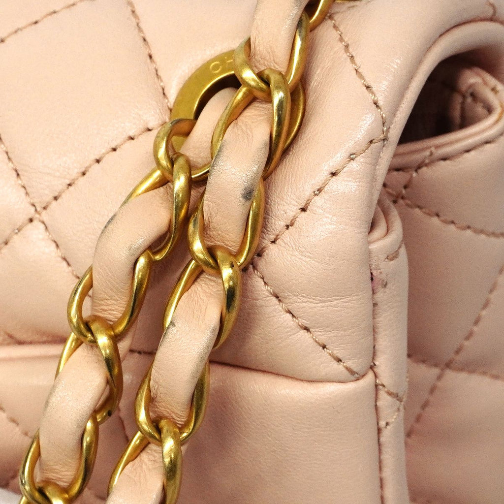 Chanel Shoulder Bag Quilted Lambskin Pink Gold — view 6