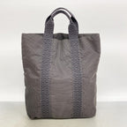Hermes Tote Her Line Cabas Canvas Gray Silver — view 8