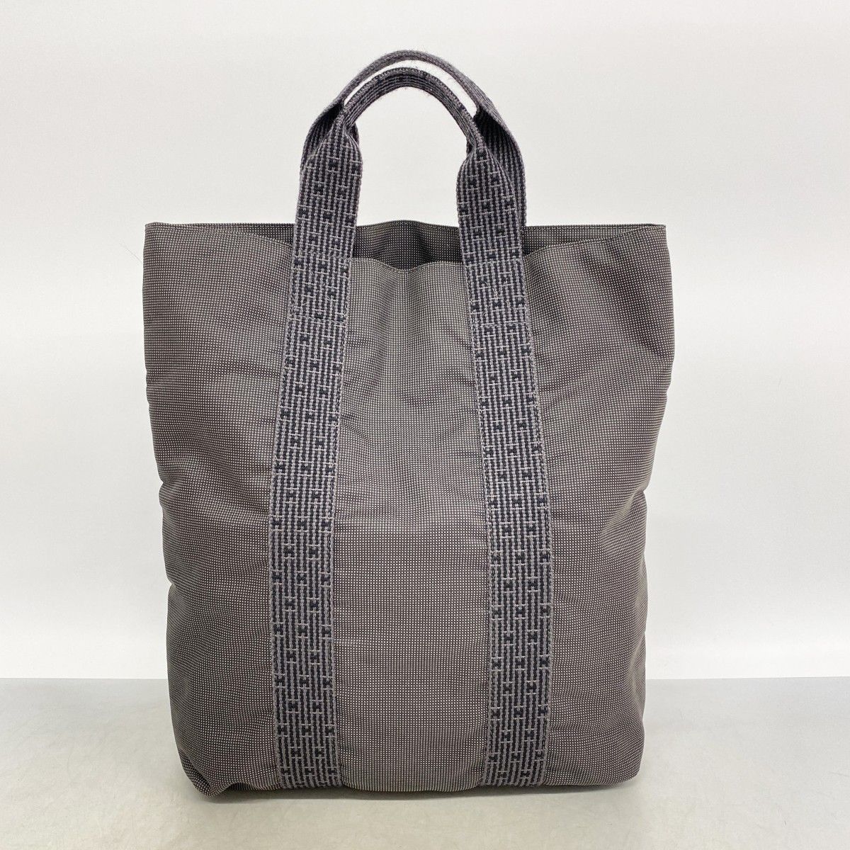 Hermes Tote Her Line Cabas Canvas Gray Silver — view 8