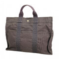 Hermes Tote Her Line MM Canvas Gray Silver