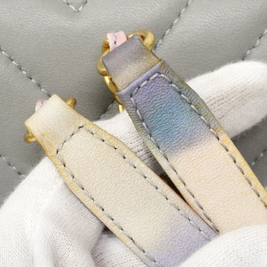Chanel Shoulder Bag Che Blanc Lambskin Gray Gold — view 8