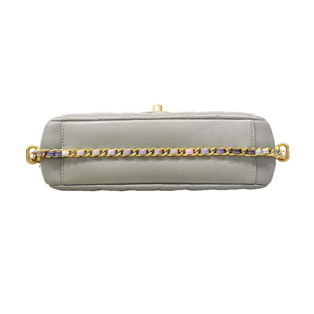 Chanel Shoulder Bag Che Blanc Lambskin Gray Gold — view 3
