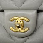 Chanel Shoulder Bag Che Blanc Lambskin Gray Gold — view 9