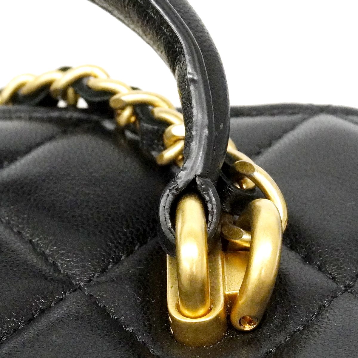 Chanel Vanity Bag Quilted Lambskin Black Gold 2-Way — view 8