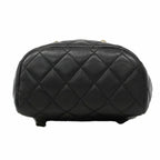 Chanel Backpack Quilted Caviar Leather Black Champagne Gold — view 3