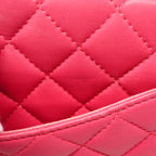 Chanel Shoulder Bag Quilted Lambskin Pink Champagne Gold — view 8