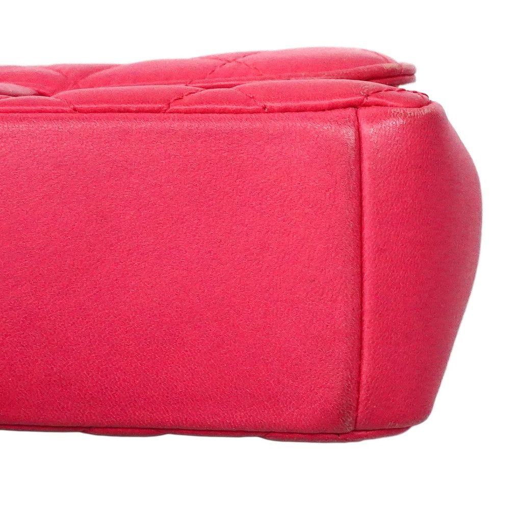 Chanel Shoulder Bag Quilted Lambskin Pink Champagne Gold — view 9