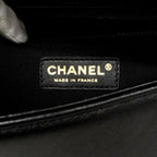 Chanel Shoulder Bag Boy Lambskin Black Champagne Gold — view 5