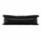 Chanel Shoulder Bag Boy Lambskin Black Champagne Gold — view 3