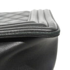 Chanel Shoulder Bag Boy Lambskin Black Champagne Gold — view 7