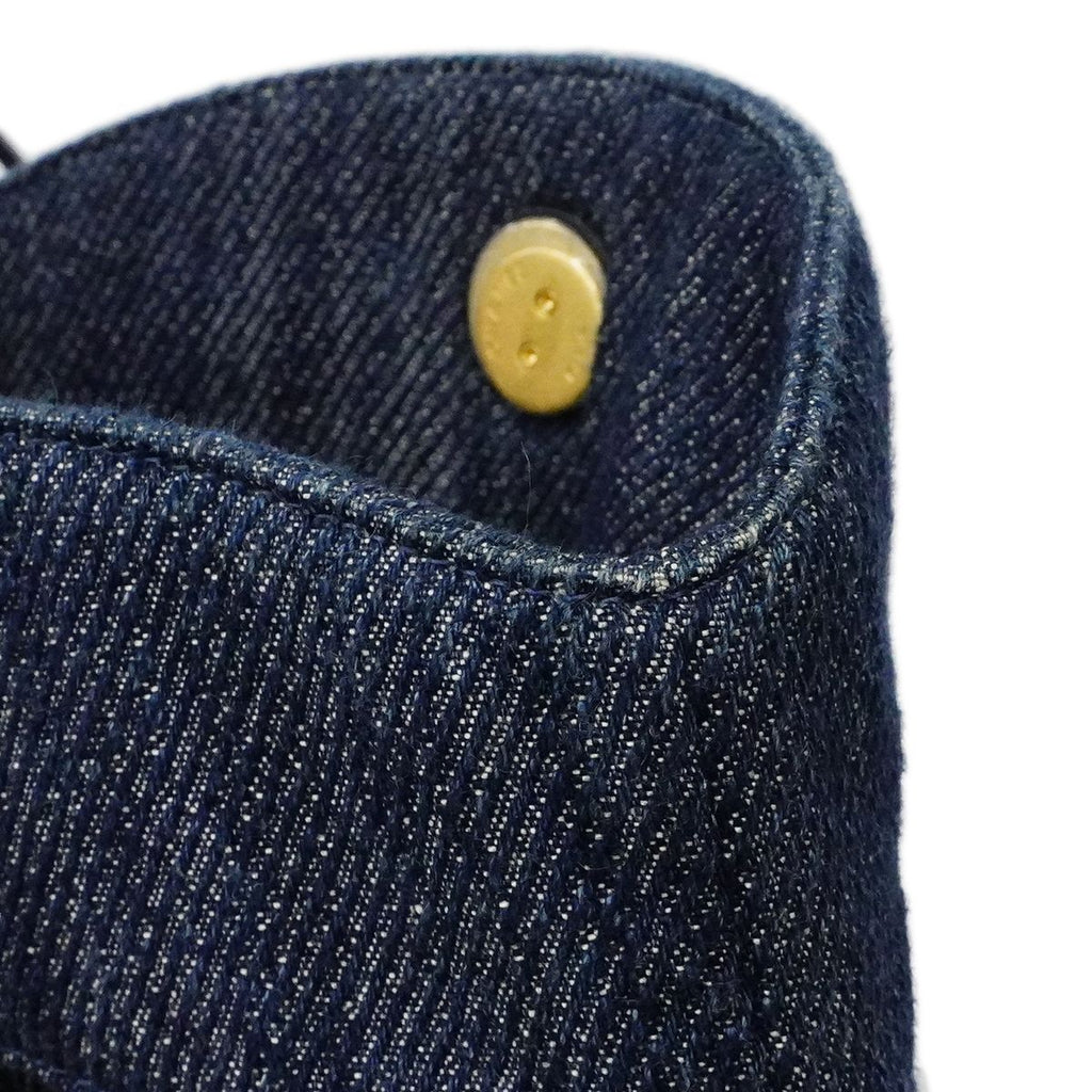 Chanel Chain Tote Denim Navy Gold — view 8