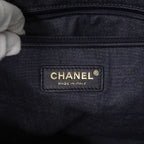 Chanel Chain Tote Denim Navy Gold — view 5