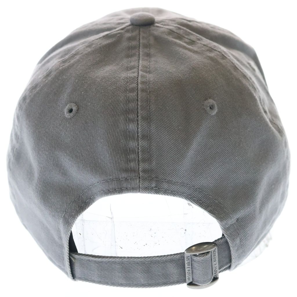 Saint Laurent Paris New Era Logo Baseball Cap Hat Cotton Gray — view 2