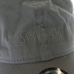Saint Laurent Paris New Era Logo Baseball Cap Hat Cotton Gray — view 5