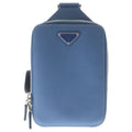 Prada Body Shoulder Bag Light Blue Saffiano 2 Silver