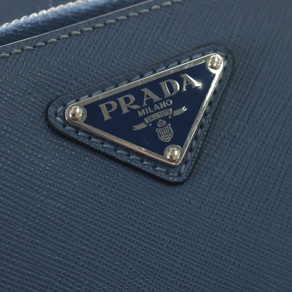 Prada Body Shoulder Bag Light Blue Saffiano 2 Silver — view 6