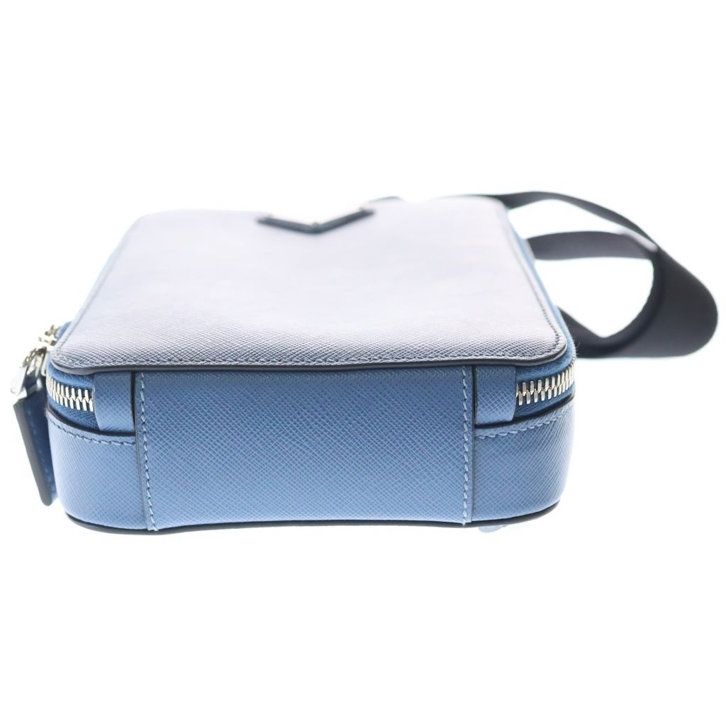 Prada Body Shoulder Bag Light Blue Saffiano 2 Silver — view 4