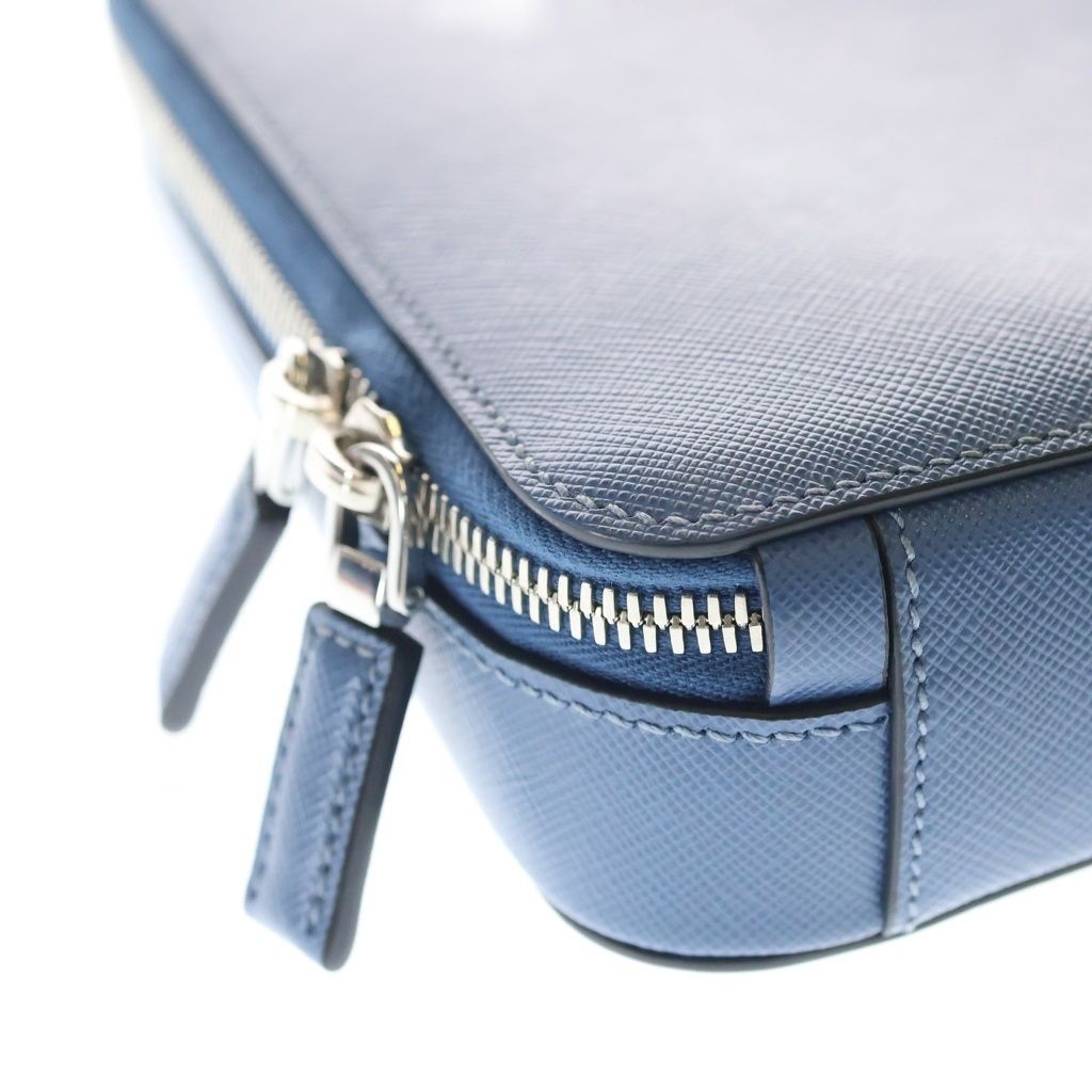 Prada Body Shoulder Bag Light Blue Saffiano 2 Silver — view 5