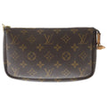 Louis Vuitton Monogram Accessoire Handbag Brown Leather Gold