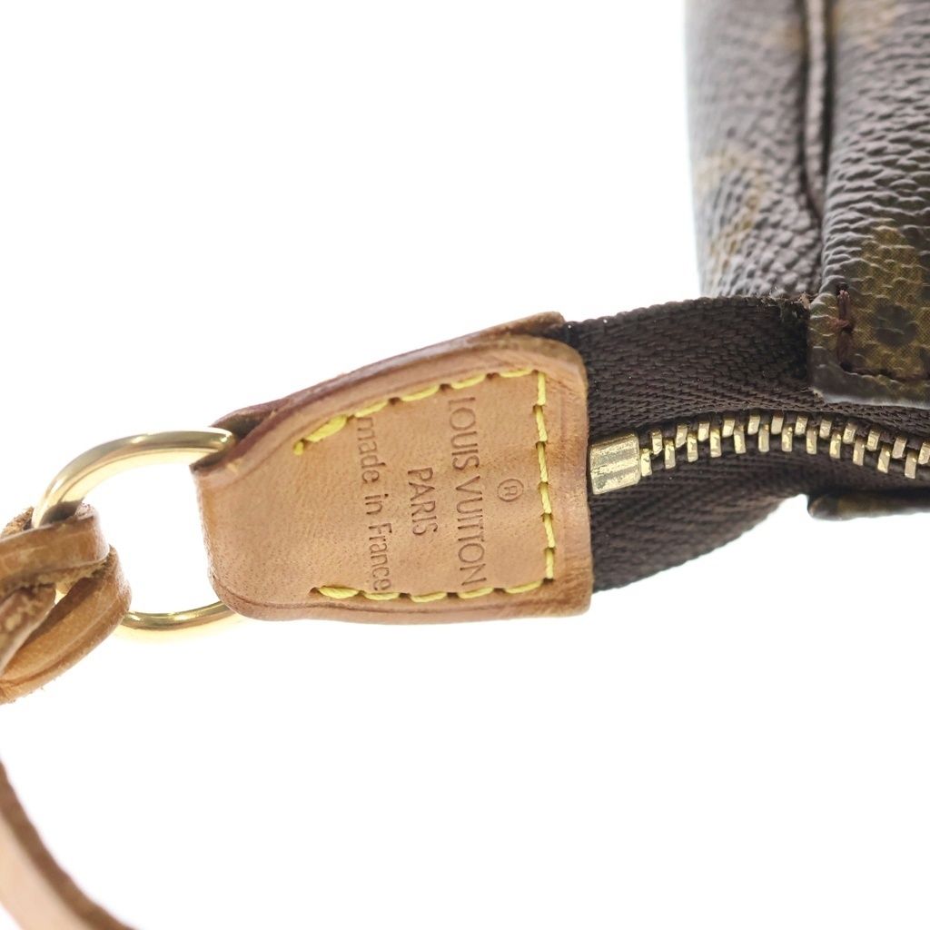 Louis Vuitton Monogram Accessoire Handbag Brown Leather Gold — view 6