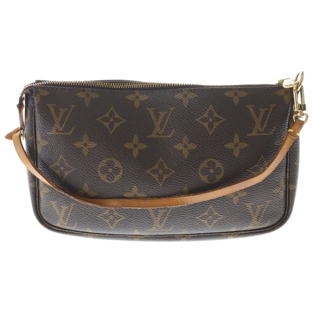 Louis Vuitton Monogram Accessoire Handbag Brown Leather Gold — view 2
