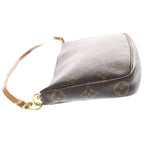 Louis Vuitton Monogram Accessoire Handbag Brown Leather Gold — view 3
