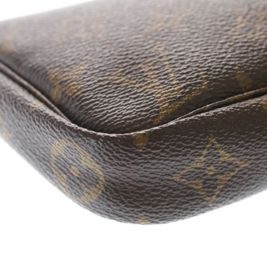 Louis Vuitton Monogram Accessoire Handbag Brown Leather Gold — view 5