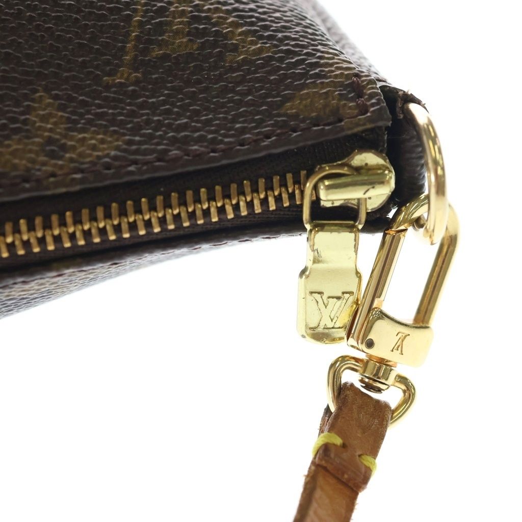Louis Vuitton Monogram Accessoire Handbag Brown Leather Gold — view 8