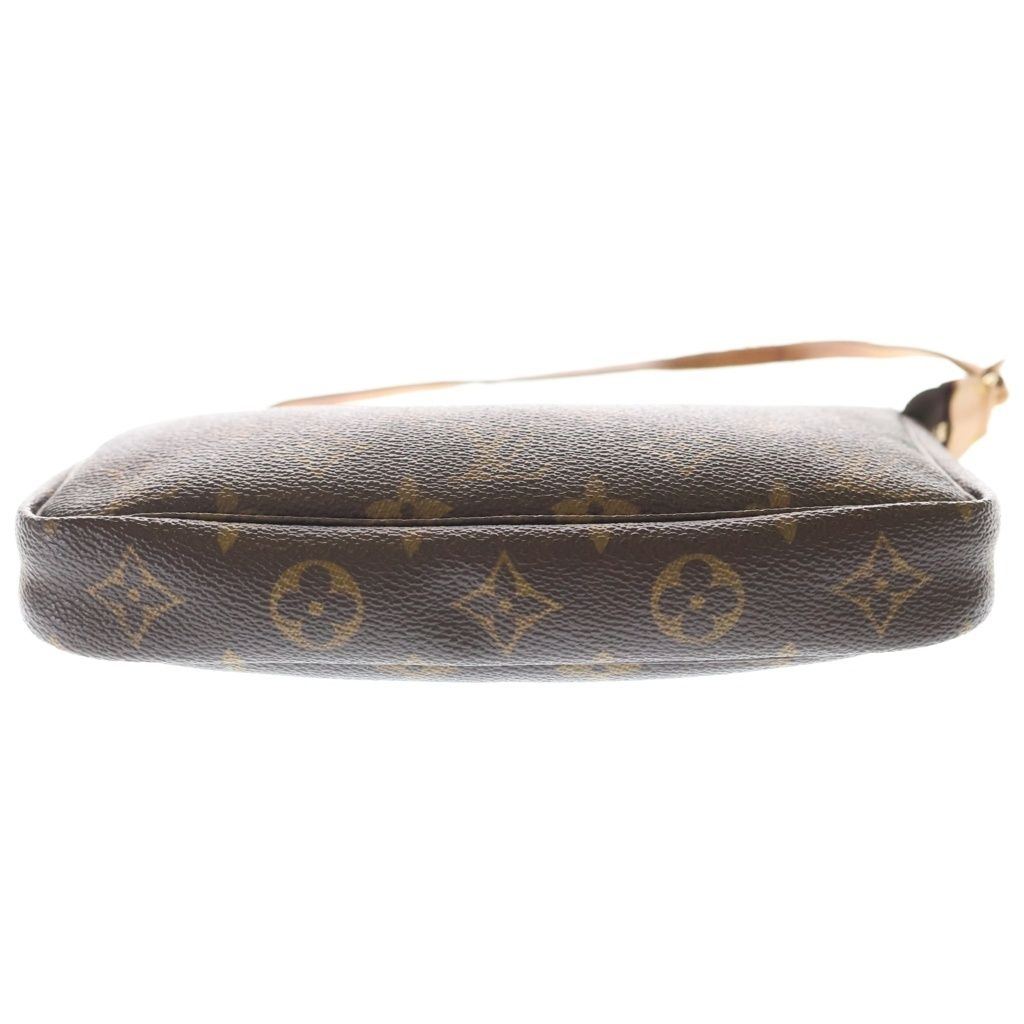Louis Vuitton Monogram Accessoire Handbag Brown Leather Gold — view 4