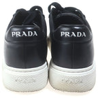Prada Low Cut Leather Sneakers Black — view 3