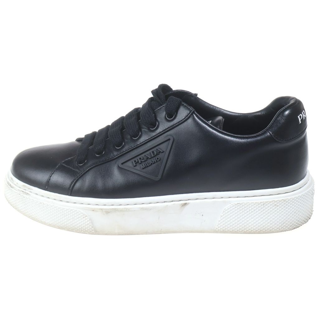 Prada Low Cut Leather Sneakers Black