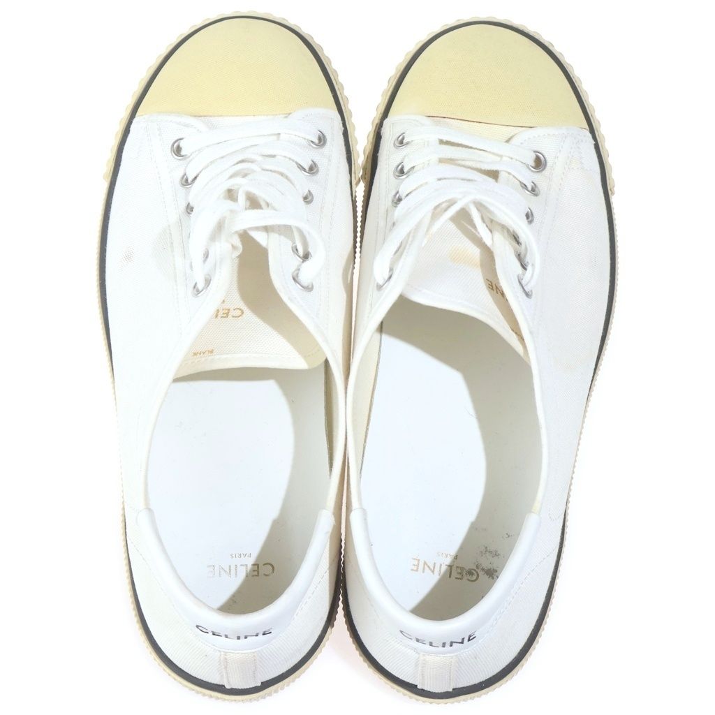 Celine Blank Canvas Low Cut Sneakers White — view 4