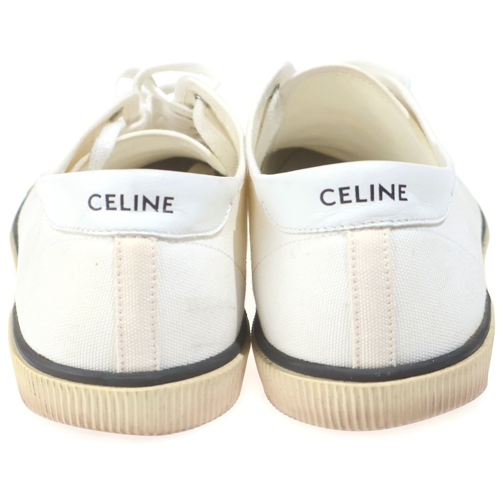 Celine Blank Canvas Low Cut Sneakers White — view 3