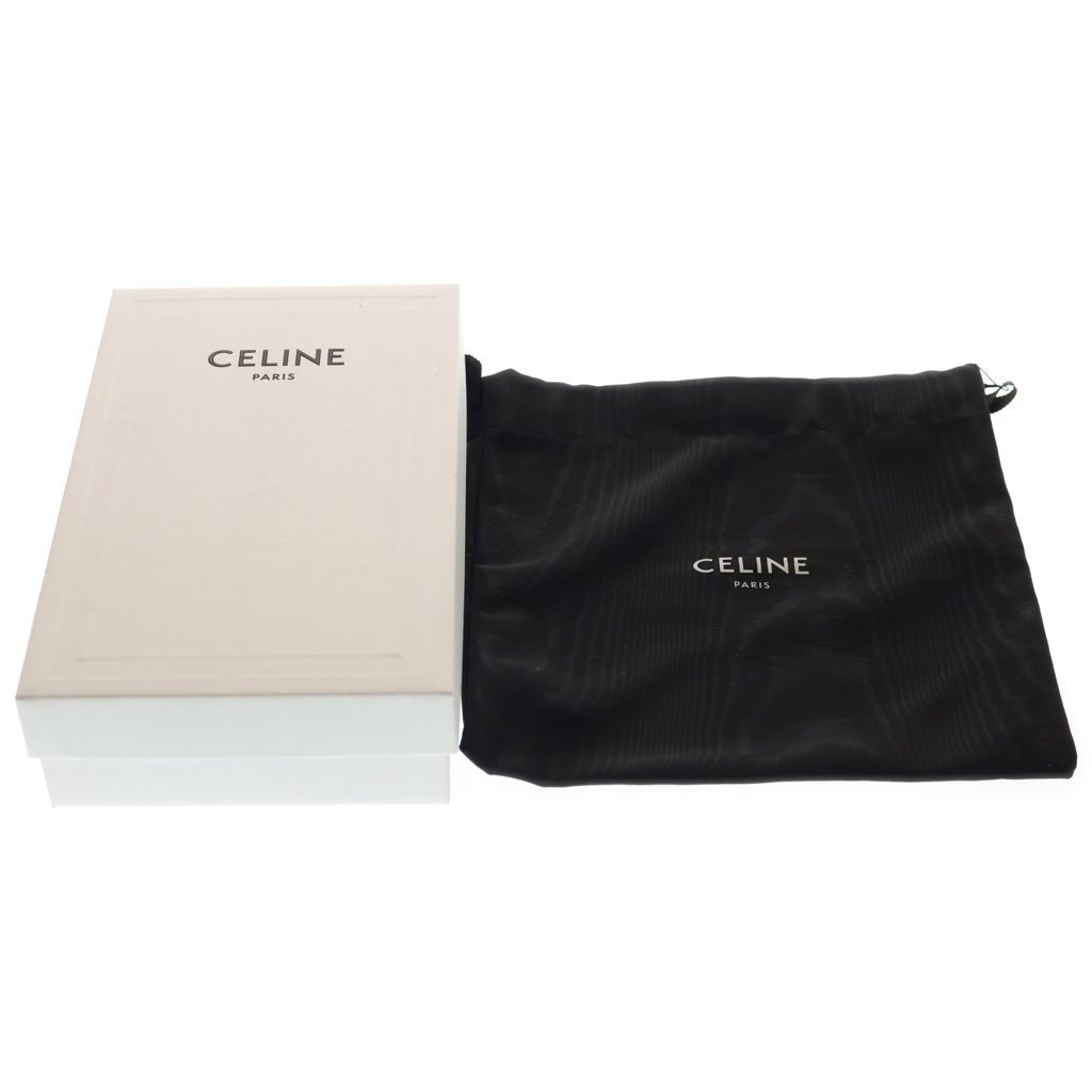 Celine Triomphe Strap Wallet Nino Bifold Coin Case Black Leather Gold — view 6