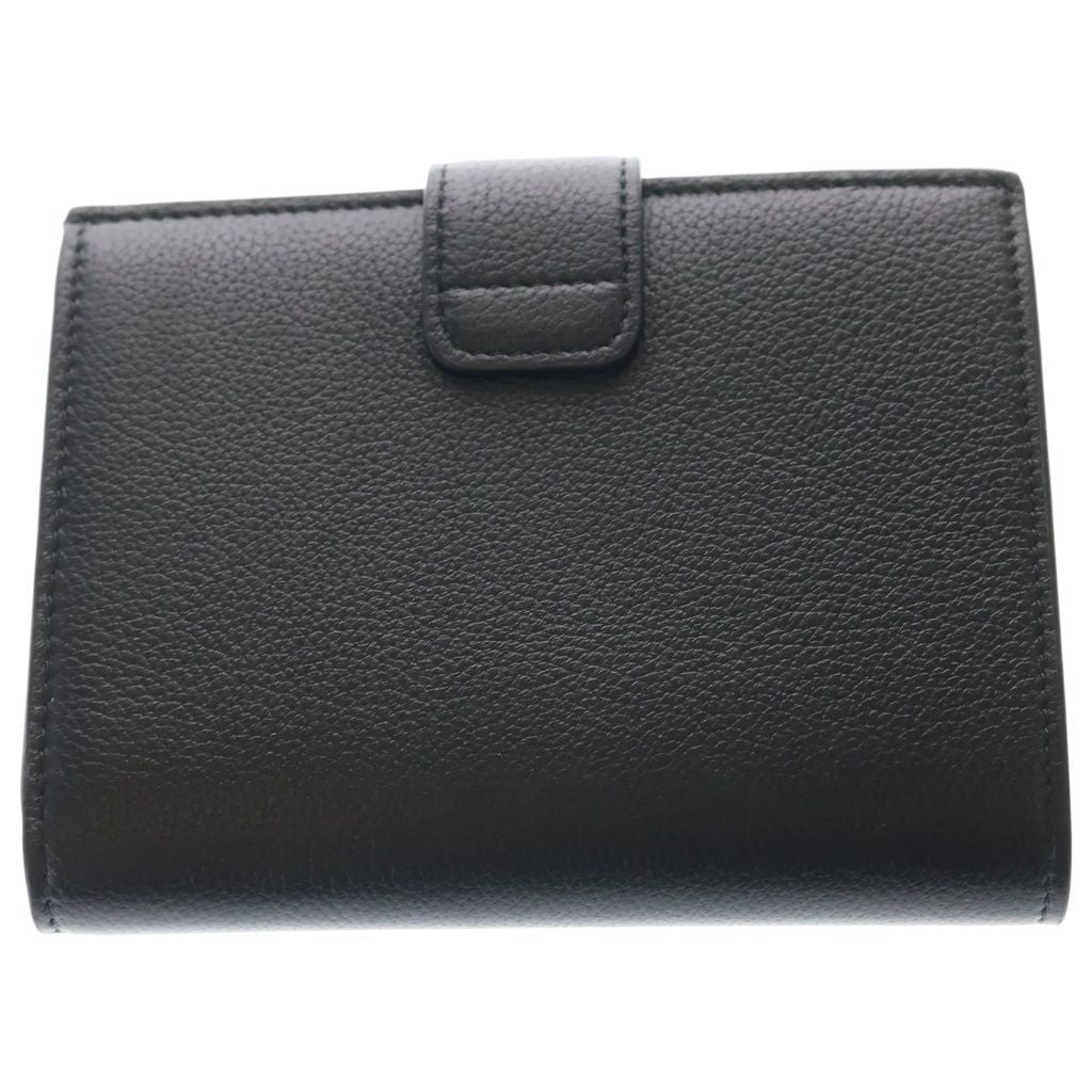Celine Triomphe Strap Wallet Nino Bifold Coin Case Black Leather Gold — view 2