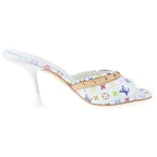 Louis Vuitton LV Takashi Murakami 6 AM Monogram Pin Heels Mules White Multicolor — view 6