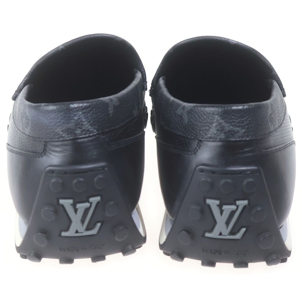Louis Vuitton LV Leather Loafers Driving Shoes Moccasins Logo Black — view 3