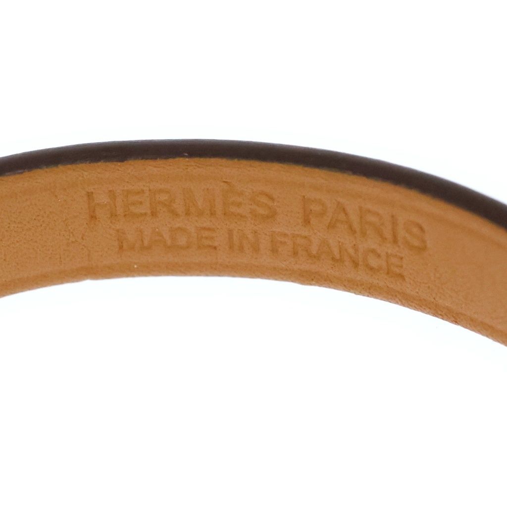 Hermes Rival Double Tour Pink Leather Gold Bracelet — view 5
