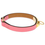 Hermes Rival Double Tour Pink Leather Gold Bracelet — view 3