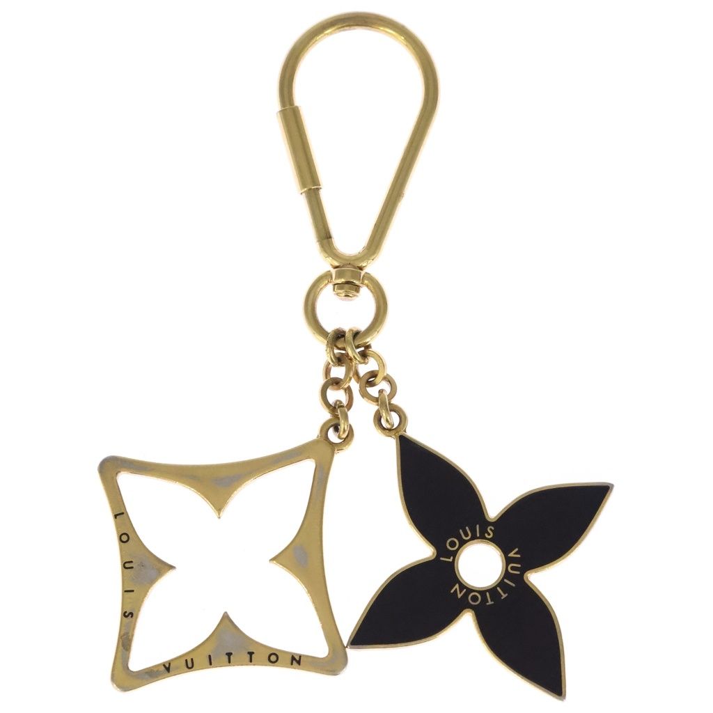 Louis Vuitton Porte Cles Puzzle Key Holder Bag Charm Gold Plated Black