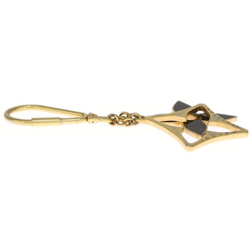 Louis Vuitton Porte Cles Puzzle Key Holder Bag Charm Gold Plated Black — view 3