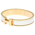 Hermes Clic Clac Bangle Bracelet White Gold