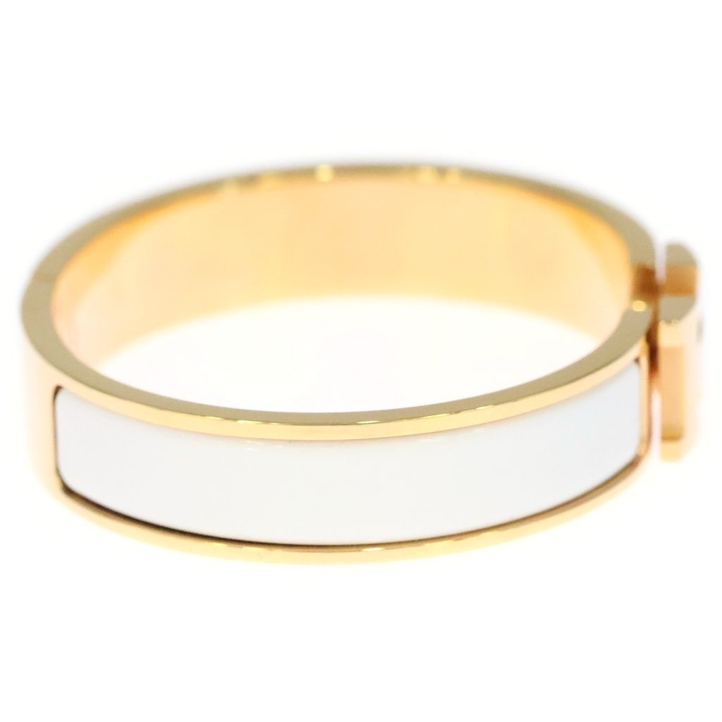 Hermes Clic Clac Bangle Bracelet White Gold — view 3