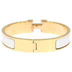 Hermes Clic Clac Bangle Bracelet White Gold — view 2