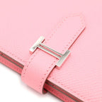 Hermes Bearn Souffle Rose Confetti Wallet Card Case Pink Epsom Silver — view 5