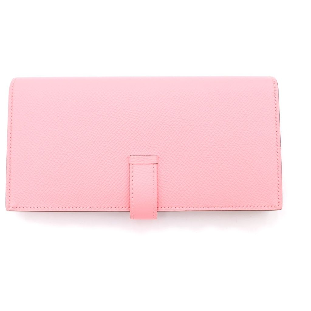 Hermes Bearn Souffle Rose Confetti Wallet Card Case Pink Epsom Silver — view 2