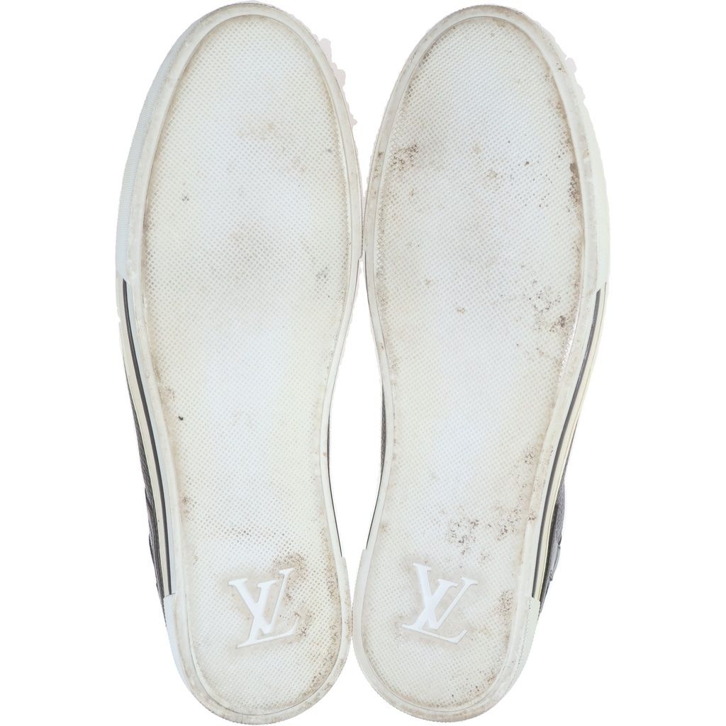 Louis Vuitton LV Logo Leather High Cut Sneakers Brown — view 5